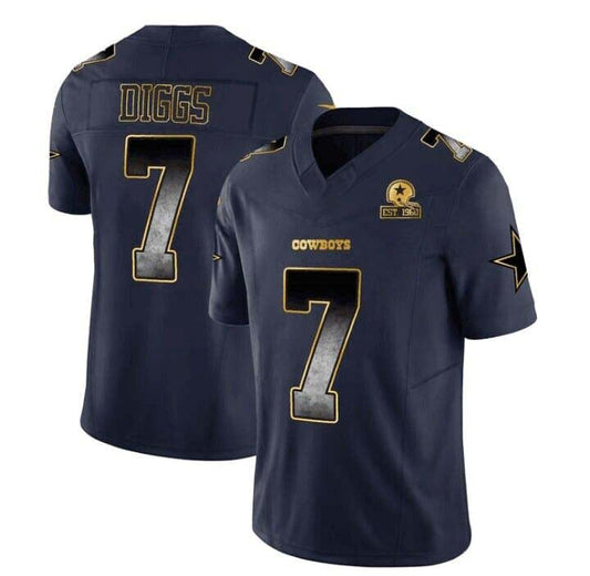 D.Cowboys #7 Trevon Diggs Black Texas Patch Vapor Jersey ¨C All  Stitched American Football Jerseys