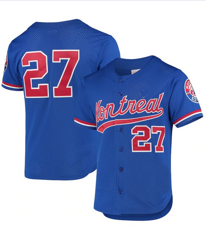 #27 blue Stitches Baseball Jerseys