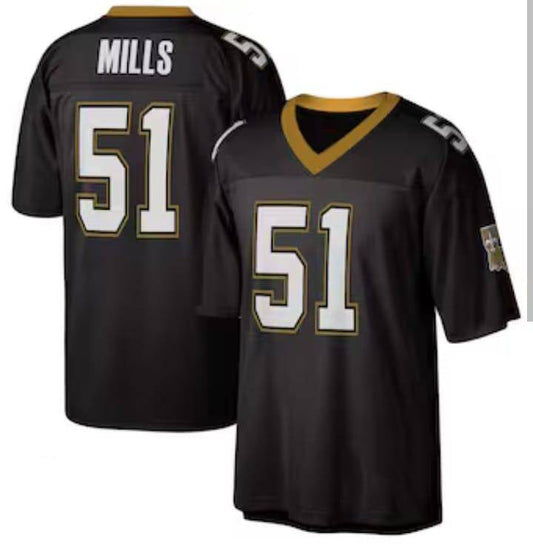 NO.Saints #51 Sam Mills Mitchell & Ness Legacy Stitched American Football Jersey