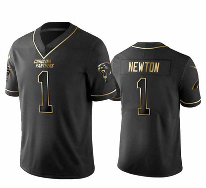 C.Panthers #1 Cam Newton Anniversary Black Stitched American Football Jerseys