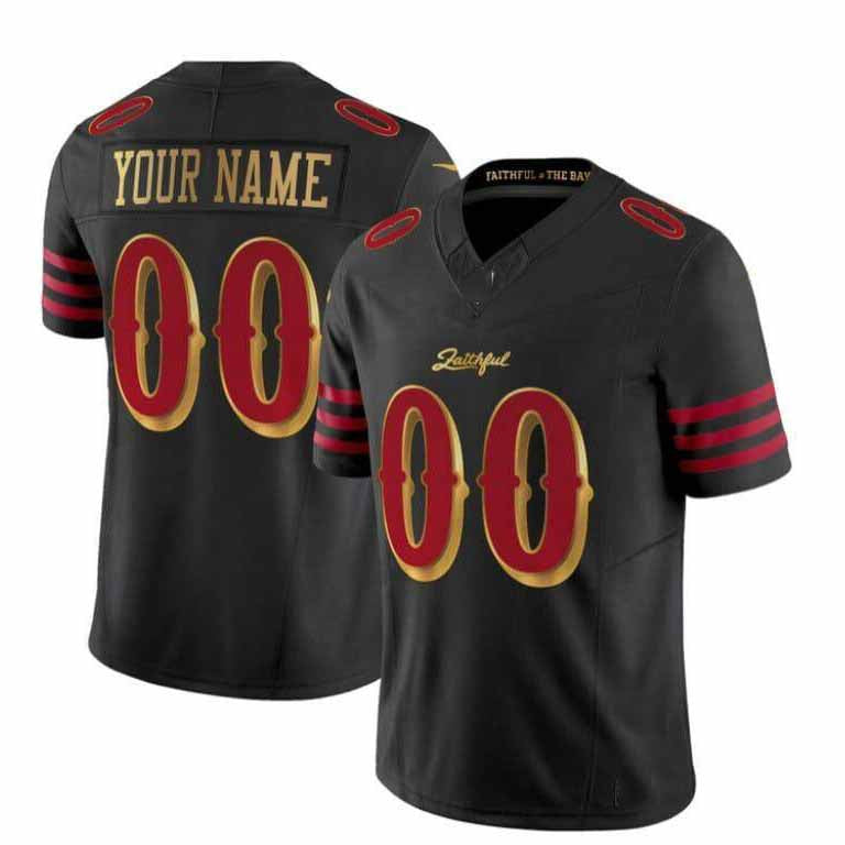 Custom SF.49ers Black 2025 Rivalries Vapor Limited Stitched American Football Jersey-PUHICSS