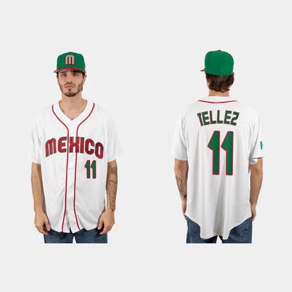 #11 ROWDY TELLEZ MEXICO BASEBALL 2023 WORLD BASEBALL CLASSIC JERSEY ¡§C WHITE Stitches Baseball Jerseys