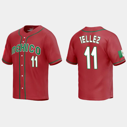 #11 ROWDY TELLEZ MEXICO BASEBALL 2023 WORLD BASEBALL CLASSIC REPLICA JERSEY ¡§C RED Stitches Baseball Jerseys