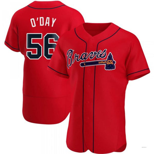 Atlanta Braves #56 Darren O?¡¥Day Red Alternate Jersey Stitches Baseball Jerseys