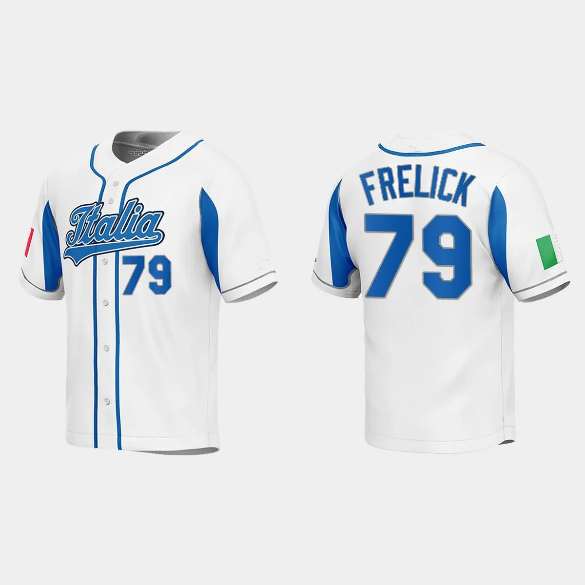 #79 SAL FRELICK ITALY BASEBALL 2023 WORLD BASEBALL CLASSIC JERSEY ¡§C ROYAL Stitches Baseball Jerseys