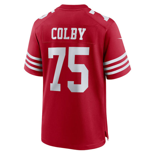 SF.49ers #75 Connor Colby Scarlet Team Game Stitched American Football Jerseys
