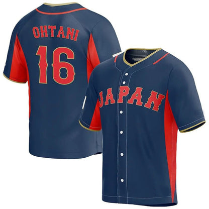 #16 SHOHEI OHTANI JAPAN BASEBALL 2023 WORLD BASEBALL CLASSIC JERSEY ¡§C NAVY Stitches Baseball Jerseys
