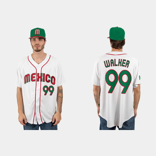 #99 TAIJUAN WALKER MEXICO BASEBALL 2023 WORLD BASEBALL CLASSIC JERSEY ¡§C WHITE Stitches Baseball Jerseys