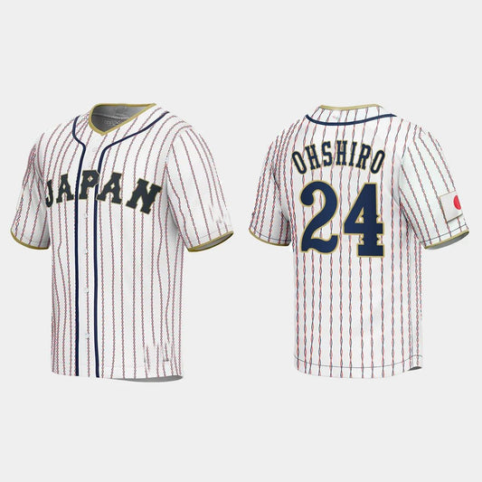 #24 TAKUMI OHSHIRO JAPAN BASEBALL 2023 WORLD BASEBALL CLASSIC JERSEY ¡§C WHITE Stitches Baseball Jerseys