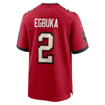 TB.Buccaneers #2 Emeka Egbuka Red Team 50th Season Game American Football Jerseys