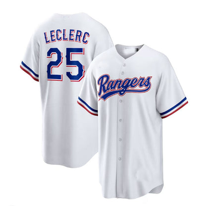 Texas Rangers #25 Jos¡§| Leclerc White Home Replica Player Jersey Baseball Jerseys