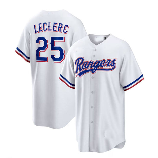 Texas Rangers #25 Jos¡§| Leclerc White Home Replica Player Jersey Baseball Jerseys