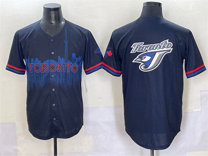 Toronto Blue Jays Team Big Logo Navy 2024 City Connect Limited Stitched Baseball Jersey