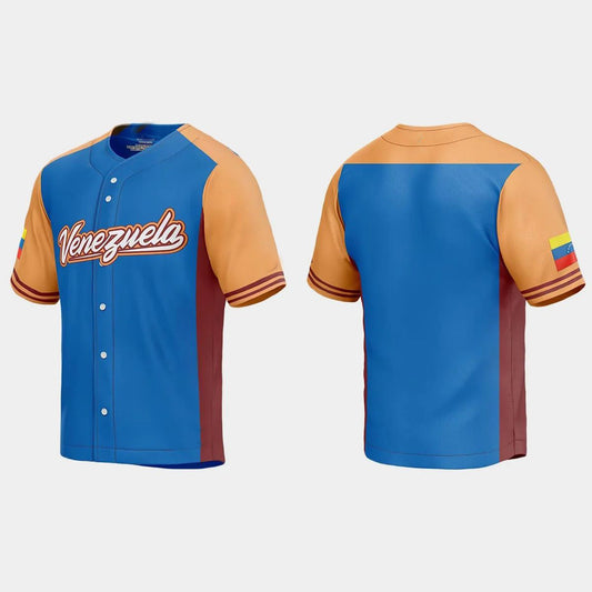 VENEZUELA BASEBALL 2023 WORLD BASEBALL CLASSIC JERSEY ¡§C ROYAL Stitches Baseball Jerseys