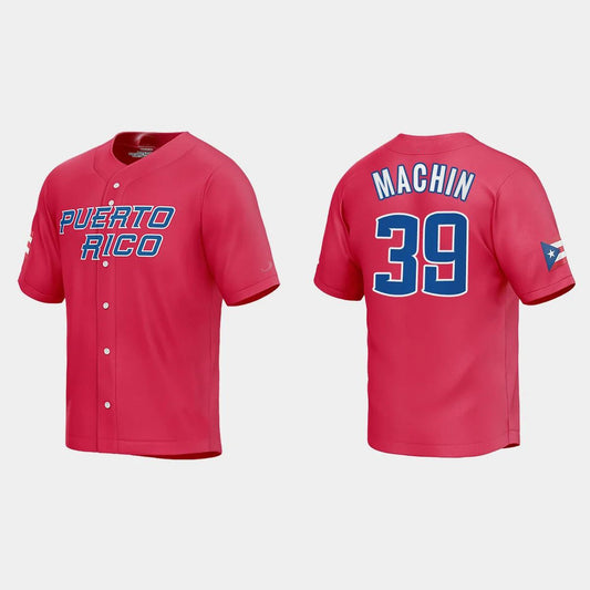 #39 VIMAEL MACHIN PUERTO RICO BASEBALL 2023 WORLD BASEBALL CLASSIC JERSEY ¡§C RED Stitches Baseball Jerseys