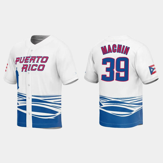 #39 VIMAEL MACHIN PUERTO RICO BASEBALL 2023 WORLD BASEBALL CLASSIC JERSEY ¡§C WHITE Stitches Baseball Jerseys