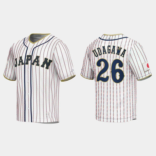 #26 YUKI UDAGAWA JAPAN BASEBALL 2023 WORLD BASEBALL CLASSIC JERSEY ¡§C WHITE Stitches Baseball Jerseys