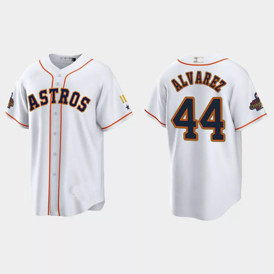 #44 Yordan Alvarez Houston Astros 2023 Gold Program Jersey ¡§C White Stitches Baseball Jerseys